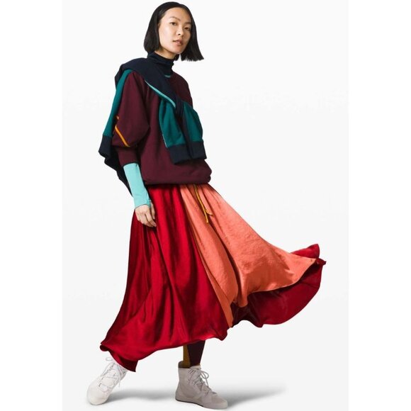 Lululemon x Roksanda Face Forward Skirt Caliente Rustic Coral Fools Gold-sz Larg - Picture 3 of 12